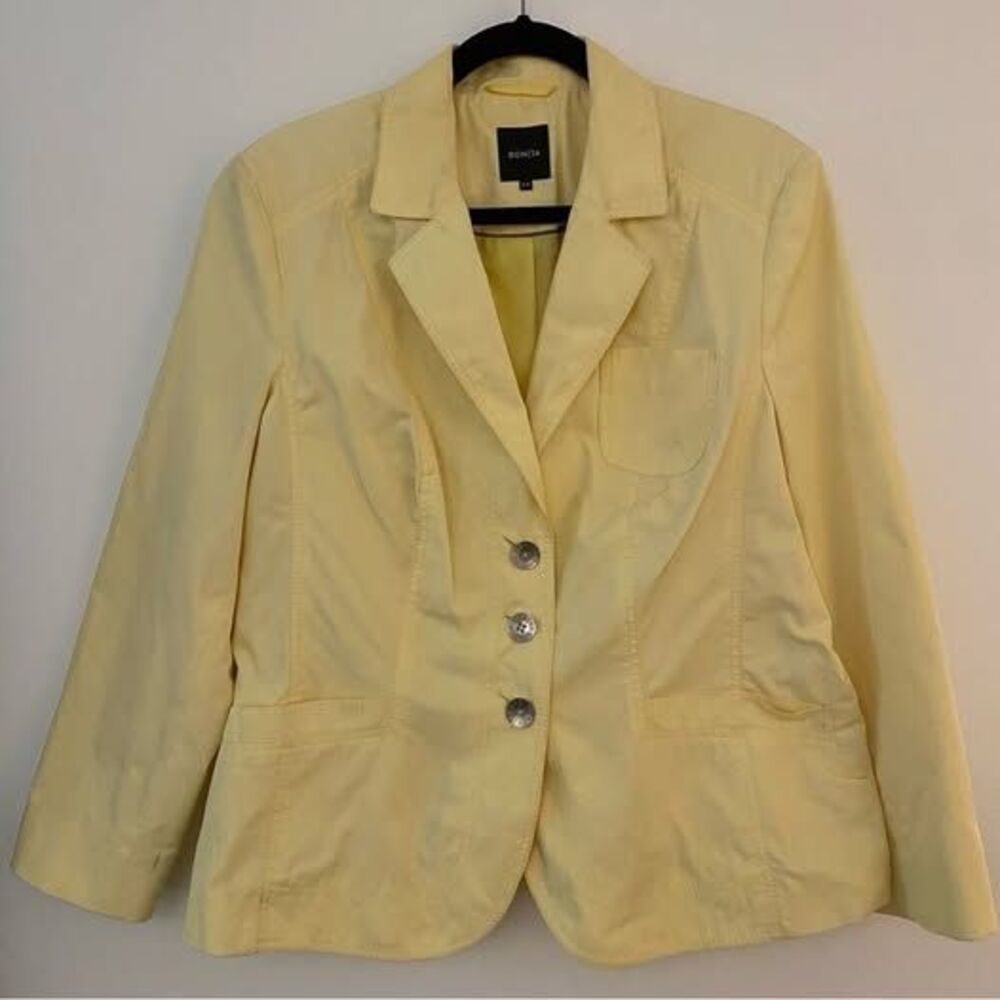 Bonita Yellow Button Up Blazer Style Jacket Women's Size Large